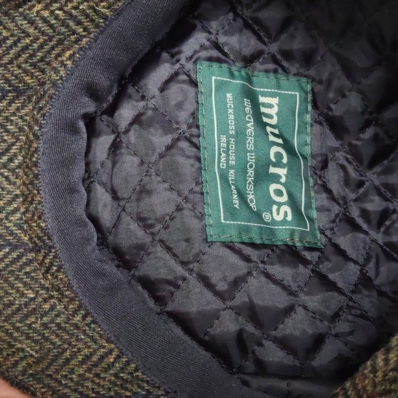 Mucros XXS Trinity Kids Tweed 100% Wool Green Herringbone Ireland Flat Cap - Picture 9 of 16